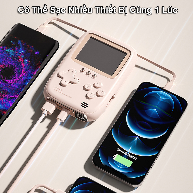Máy Chơi Game Cầm Tay 500 Trò Chơi Kiêm Sạc Dự Phòng 10000mah Tích Hợp Màn Hình Led,Máy Chơi Game Cổ Điển