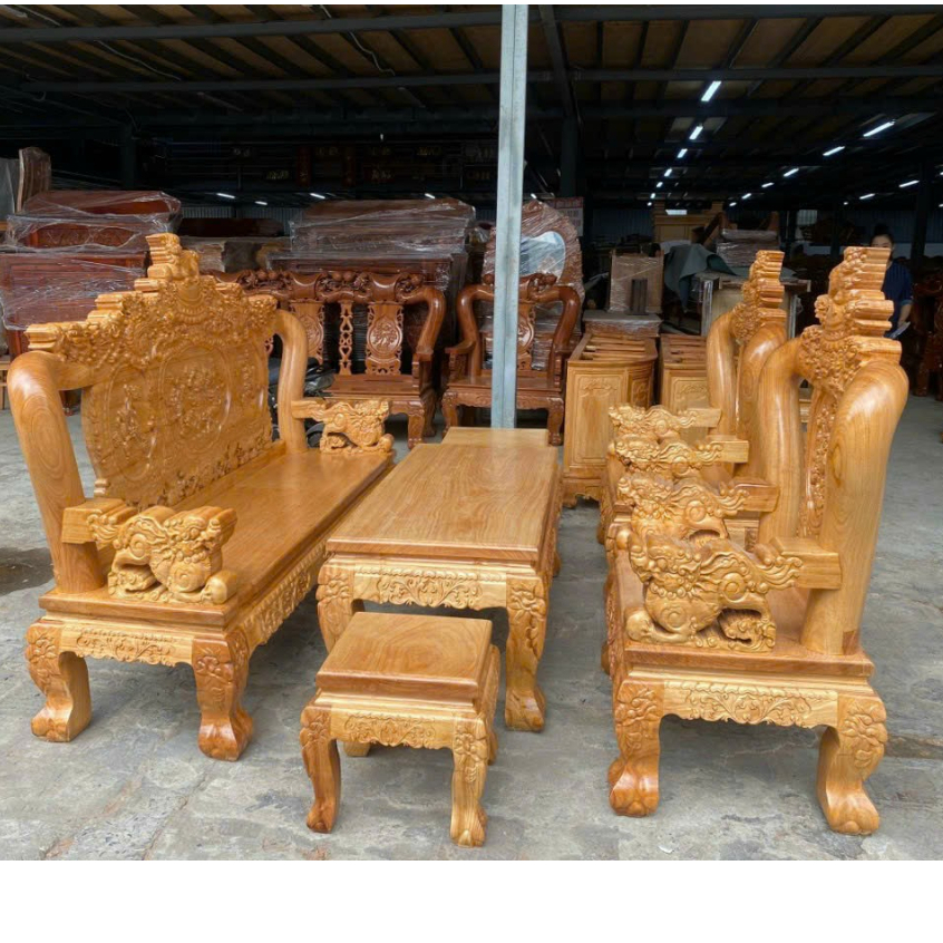 (FREESHIP 1 SỐ KHU VỰC ) BỘ SALON TAY 12 GỖ GÕ NGHÊ ĐỈNH LIỀN MẶT-BỘ BÀN GHẾ CAO CẤP