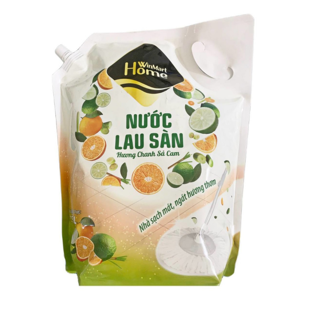(WinMart Home ) Nước lau sàn hương chanh sả cam túi 3.5L