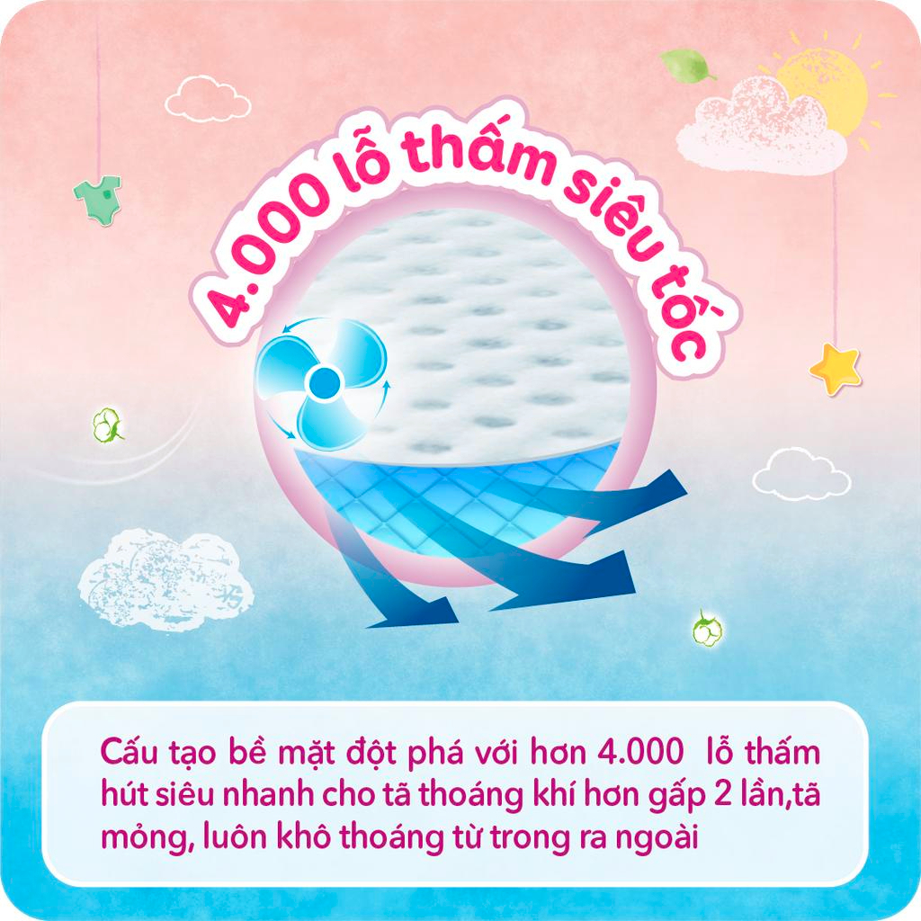 Tã dán Bobby size M cho bé từ 6-11kg lõi nén cotton-soft 3mm