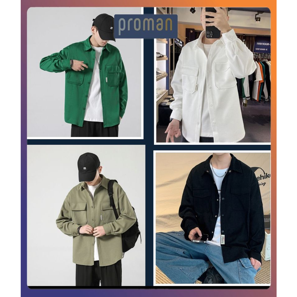 Áo Sơ Mi Nam Nữ Dài Tay Có Cổ Chất Cotton Cao  Cấp SM03 - PROMAN