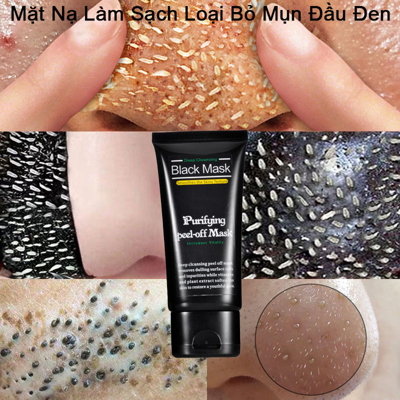 Mặt Nạ Lột Mụn Đầu Đen Black Mask 50ml Than Hoạt Tính Hút Sạch Mụn Cám Mụn Đầu Đen Loại Bỏ Bụi Bẩn Làm Sạch Sâu