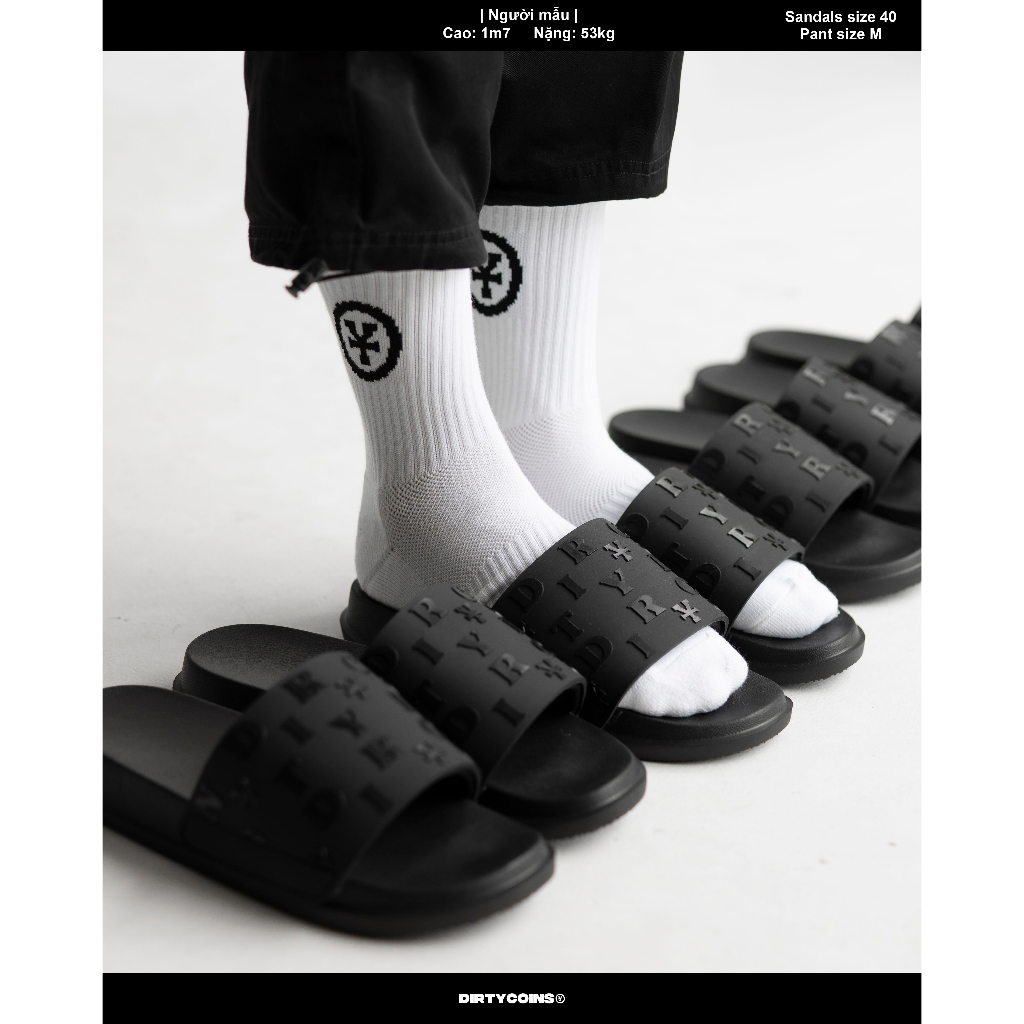 Dép DirtyCoins Print Slides - Black