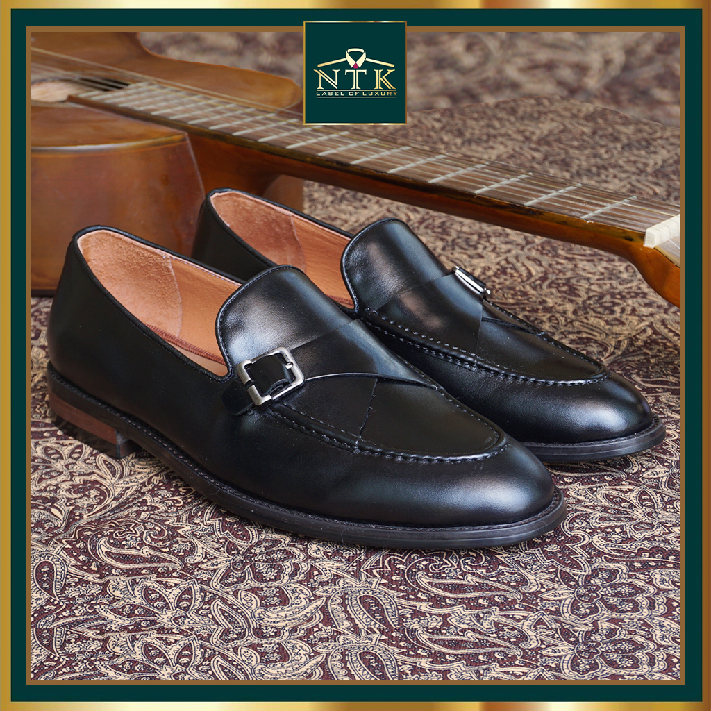 Giày loafer nam ĐẾ GỖ PHÍP cao cấp, da thật patina nâu cam sang trọng chính hãng LFP_03C, BH 24 tháng