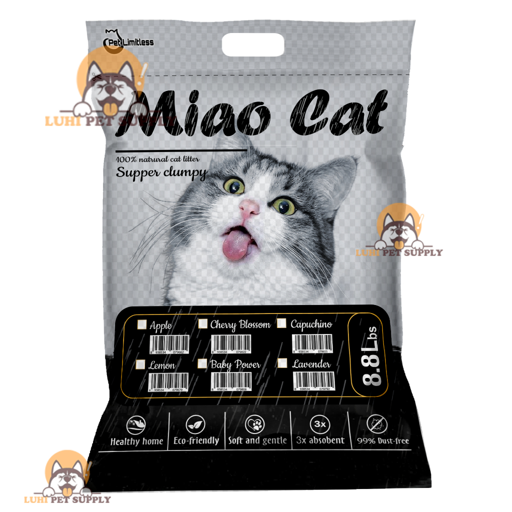 Cát vệ sinh siêu thấm hút và siêu vón cục cho mèo Miao Cat size 8.8L