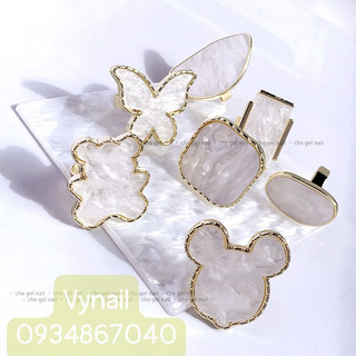 Nhẫn đá thạch , pha màu vẽ nail