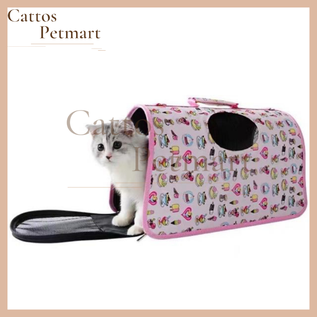 Túi vận chuyển thú cưng - lồng vận chuyển cho chó mèo 3 size kèm dây đeo CATTOS PETMART