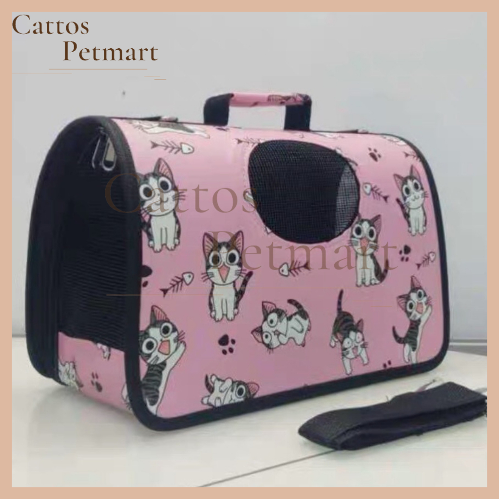 Túi vận chuyển thú cưng - lồng vận chuyển cho chó mèo 3 size kèm dây đeo CATTOS PETMART