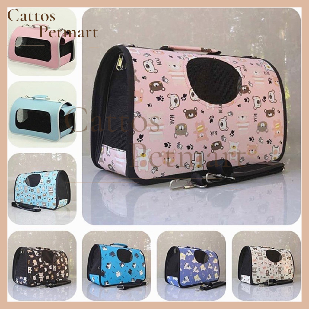 Túi vận chuyển thú cưng - lồng vận chuyển cho chó mèo 3 size kèm dây đeo CATTOS PETMART
