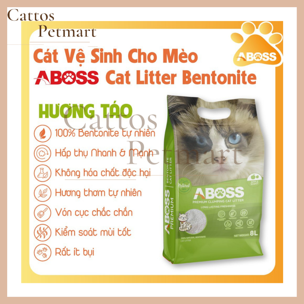 Cát vệ sinh cho thú cưng cát Aboss cho mèo hương chanh cà phê CATTOS PETMART