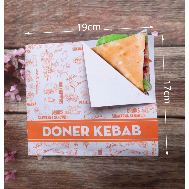 Túi đựng bánh mì Doner Kebab - 1000 túi tam giác 17x19 -  Thỏa sức thưởng thức món ngon - DD1701