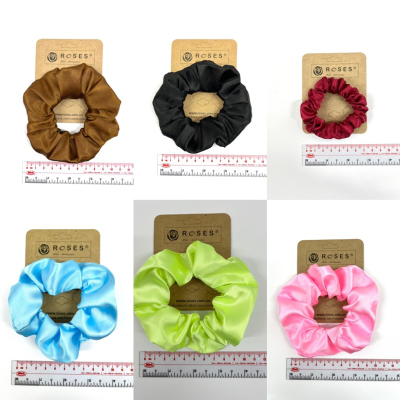 Dây buộc tóc vải scrunchie satin phi bóng