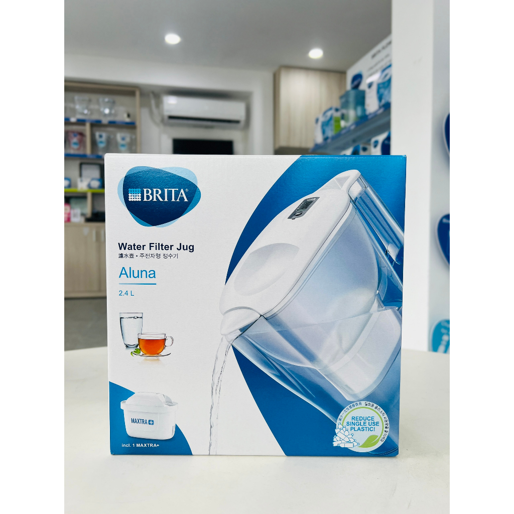 Bình lọc nước BRITA Aluna Cool White 2,4l (có sẵn 1 lõi lọc Maxtra Plus)