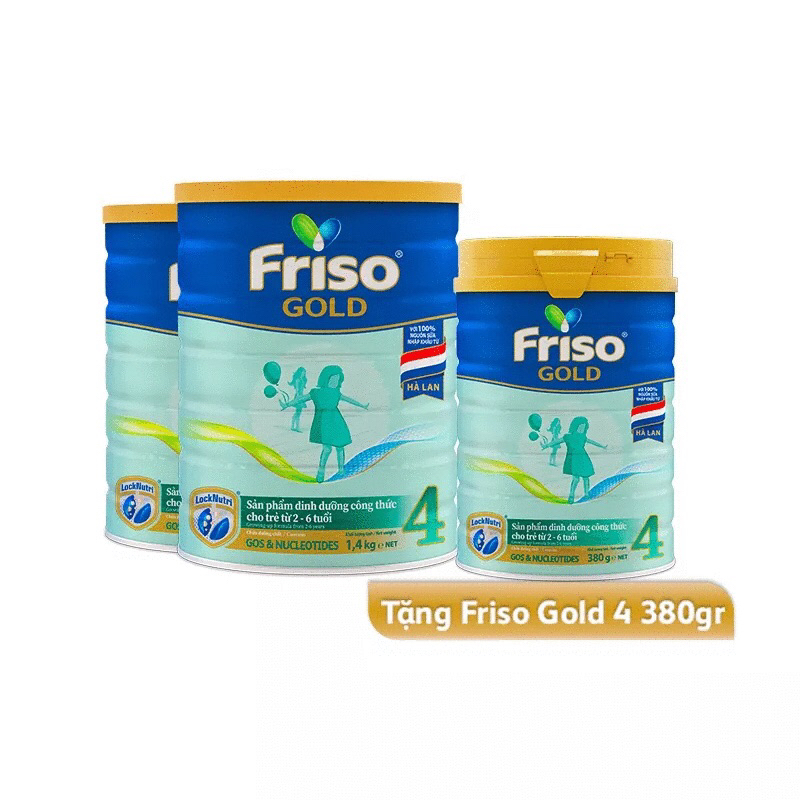 Date 2025-Sữa bột Friso Gold 4 (2 lon1.4kg+ 1lon 380g)