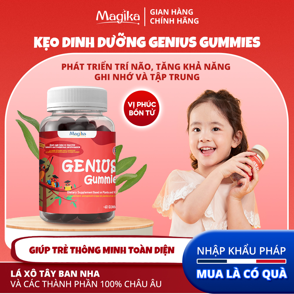 Kẹo dinh dưỡng Genius+ tăng trí nhớ & tập trung cho trẻ - Magika Gummies
