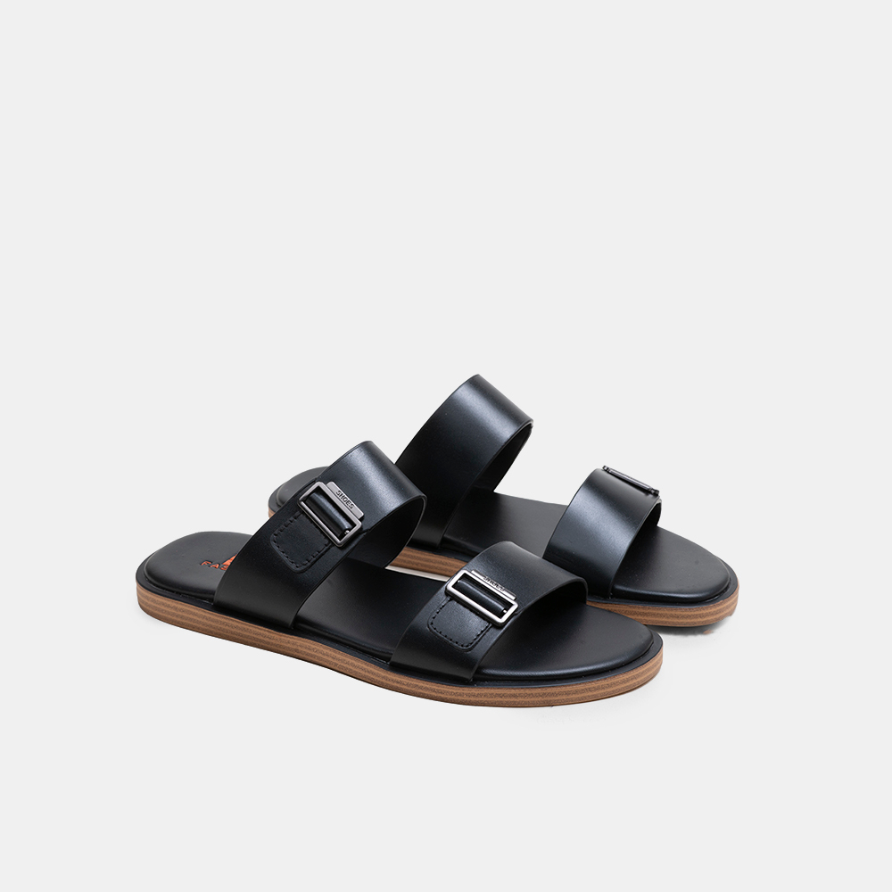 Dép da nam đế bằng 2 quai ngang chắc chắn form êm chân BQ D 2023-37