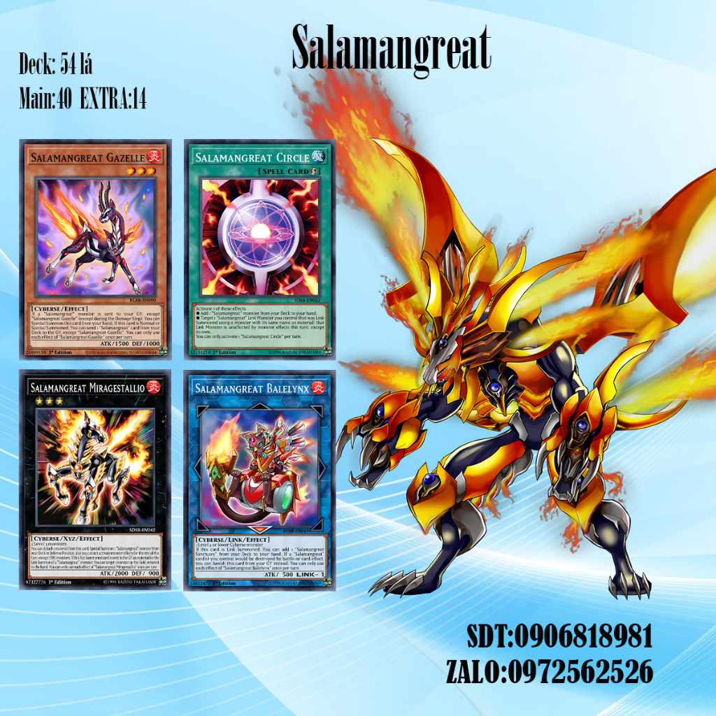 [BÀI IN] Bài YuGiOh - Bộ 54 lá bài Salamangreat - Salamangreat  Deck - Card Game VN Giá Rẻ