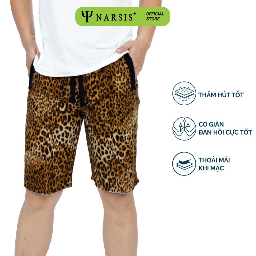 Quần shorts Nam Narsis S5005 họa tiết da báo mạnh mẽ