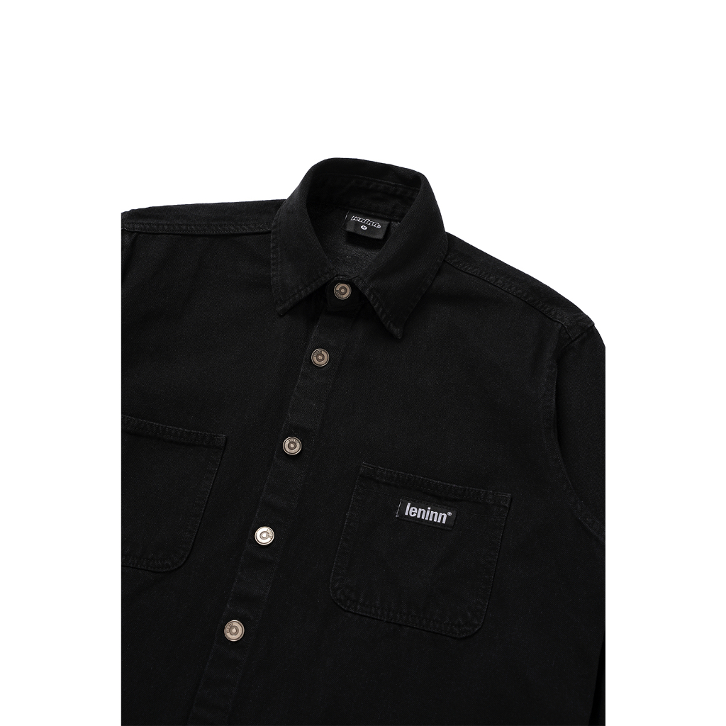 Áo sơ mi unisex LENINN BLACK WASHED DENIM SHIRT