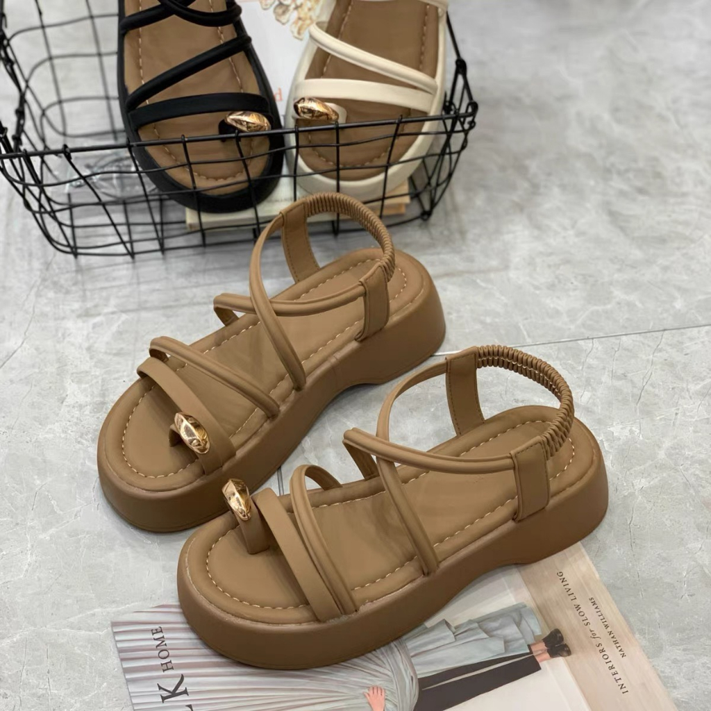 Sandal nữ quai mỏng đế phối màu cao 5p Mã 3353
