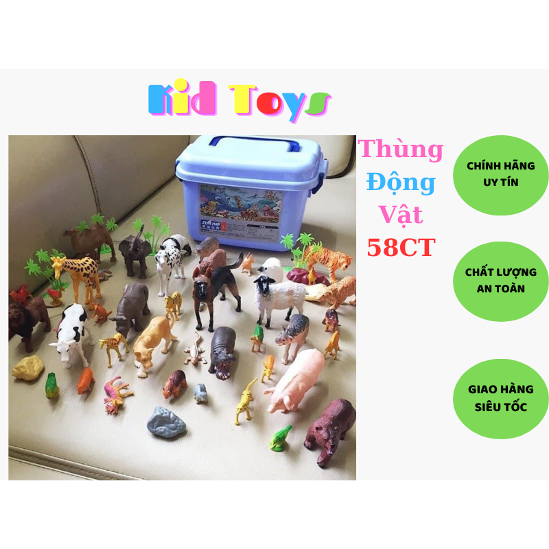 Hộp mô hình Con Vật 58 Chi Tiết Cho Bé Làm Quen Với Thế Giới Động Vật Kid Toys
