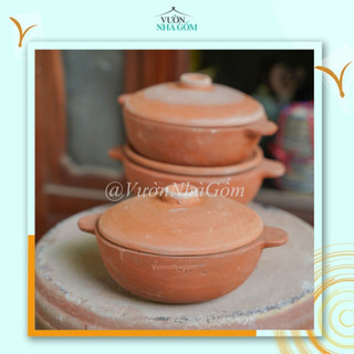 Set 2 cái nồi kho quẹt đất nung, nấu chấm kho cá, gốm đất nung- Vườn Nhà Gốm