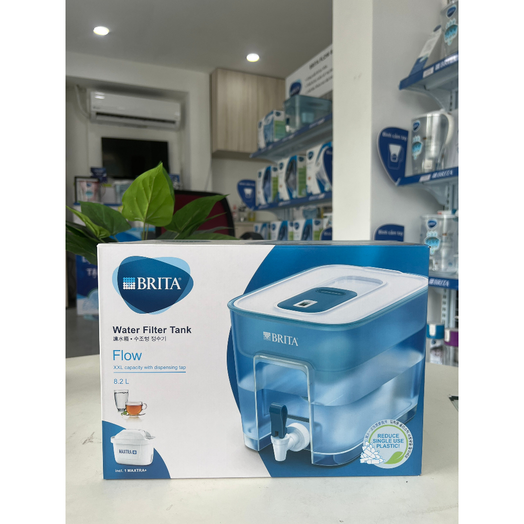 Combo Bình lọc nước BRITA Flow 8.2L kèm Hộp 6 lõi lọc BRITA Maxtra Plus Chính Hãng