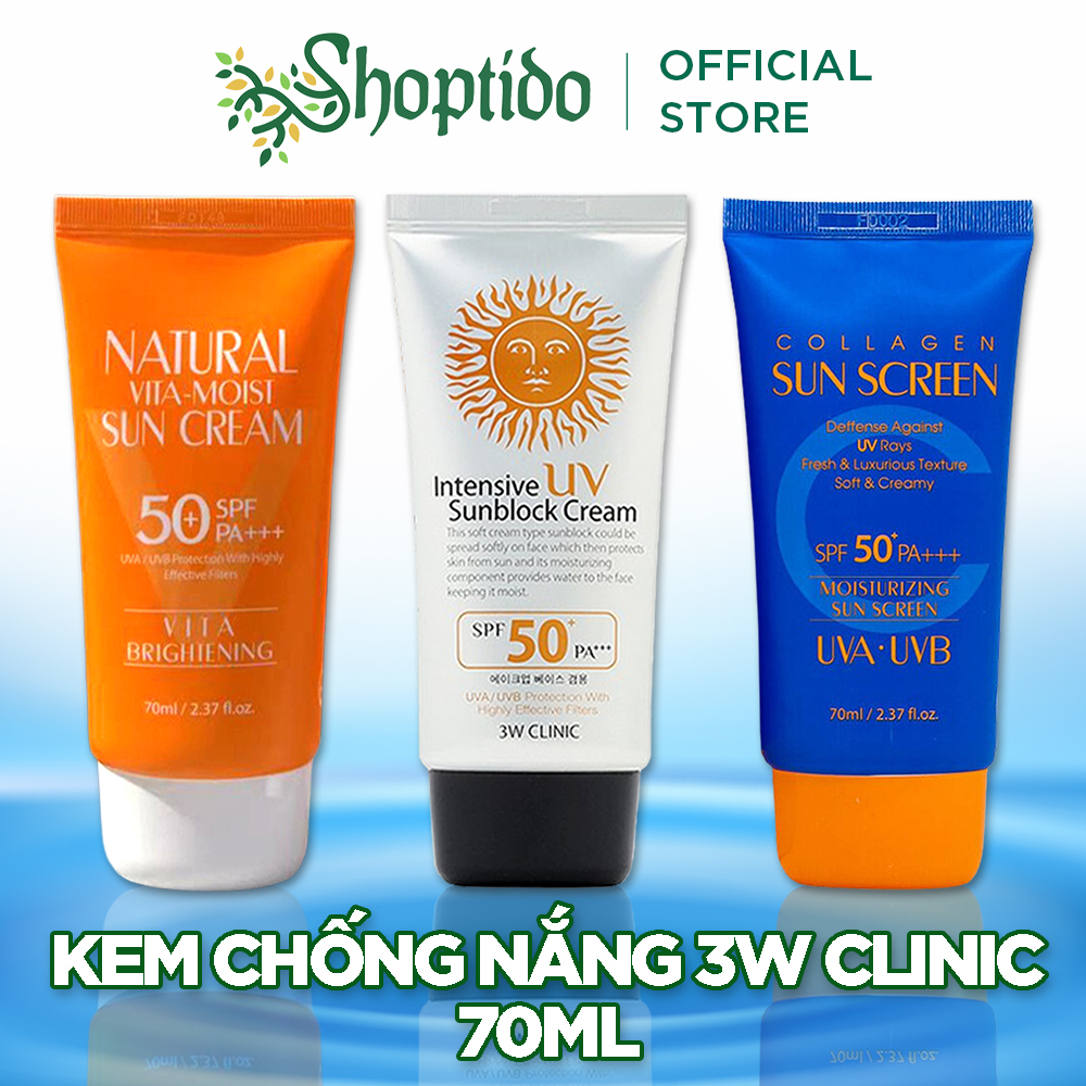 Kem chống nắng 3w Clinic intensive UV sunblock cream SPF 50 Pa+++ 70 ml NPP Shoptido