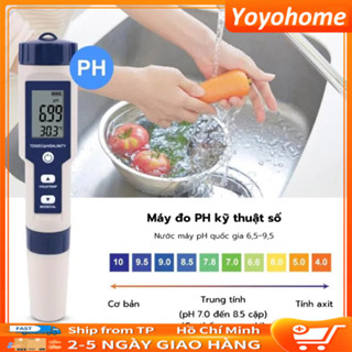 Máy Đo Độ Mặn Và Độ PH 5 Trong 1, Dùng Để Làm Vườn Và Đo Độ PH/Tds/Ec/Độ MặN/Nhiệt Độ