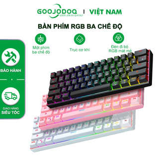 Bảo hành chất lượng 6 tháng Bàn phím Goojodoq Không Dây Bluetooth 61 Phím RGB 3 Chế Độ Hotswap cơ phù hợp để game