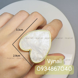 Nhẫn đá thạch  , pha màu vẽ nail (vynail)
