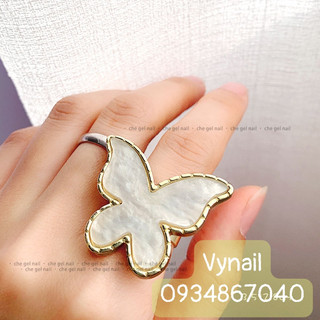Nhẫn đá thạch  , pha màu vẽ nail (vynail)