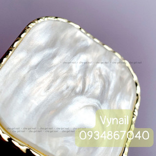 Nhẫn đá thạch  , pha màu vẽ nail (vynail)