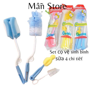 Set cọ vệ sinh bình sữa 4 chi tiết nhiều màu