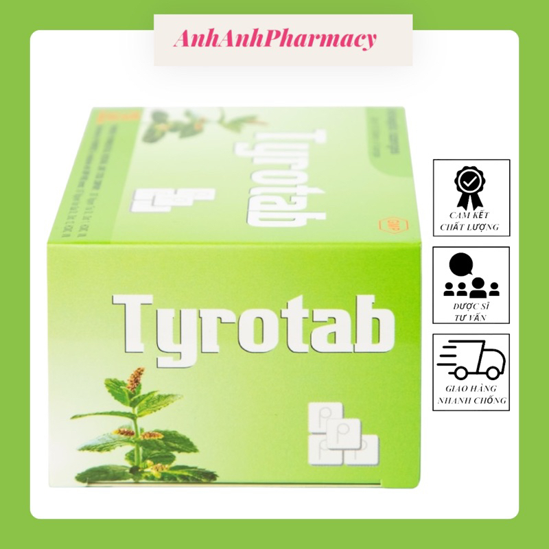 Kẹo ngậm giảm ho, tiêu đàm, thông cổ họng Tyrotab hộp 80 viên
