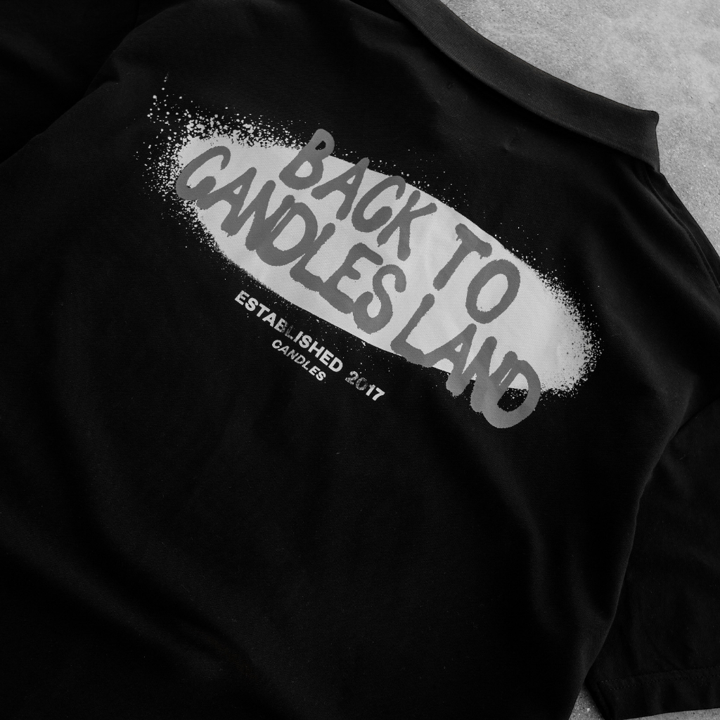 Áo polo nam nữ oversize CANDLES SPRAY chất liệu pique 230gsm chính hãng