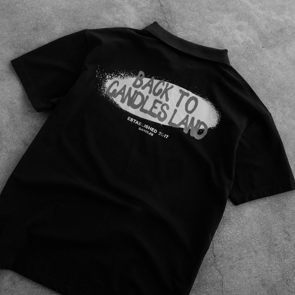 Áo polo nam nữ oversize CANDLES SPRAY chất liệu pique 230gsm chính hãng