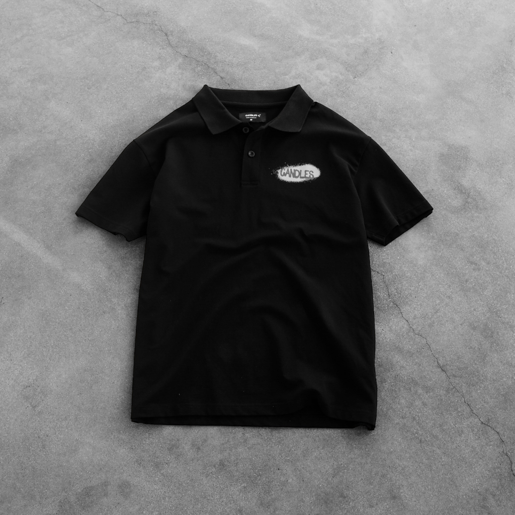 Áo polo nam nữ oversize CANDLES SPRAY chất liệu pique 230gsm chính hãng