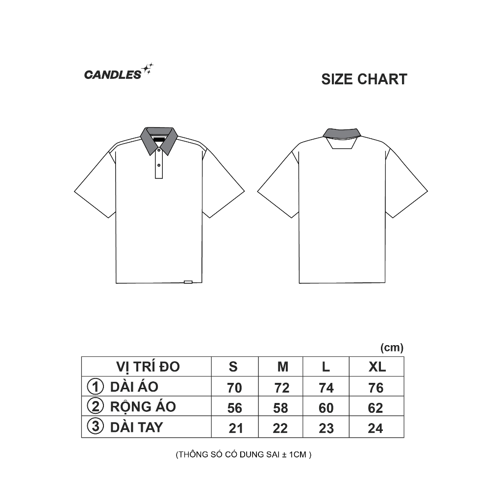 Áo polo nam nữ oversize CANDLES SPRAY chất liệu pique 230gsm chính hãng