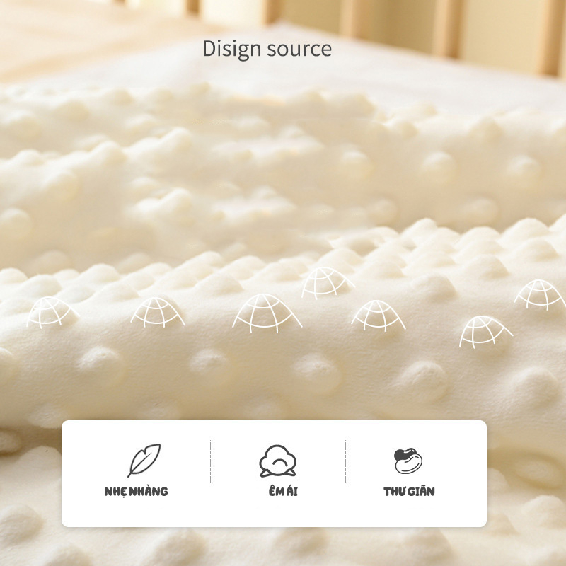 Chăn Nhung Hạt Đậu Phong Cách Hàn Quốc 1m*1m2 - Chăn Nhung Thêu Hình Siêu Xinh Siêu Mềm Mịn Cho Bé Lamkids