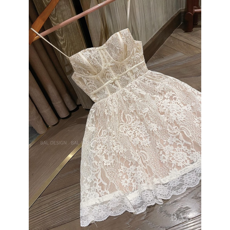 Váy 2 ren Dây Cúp Ngực Pha Ren Mềm Hàng Min