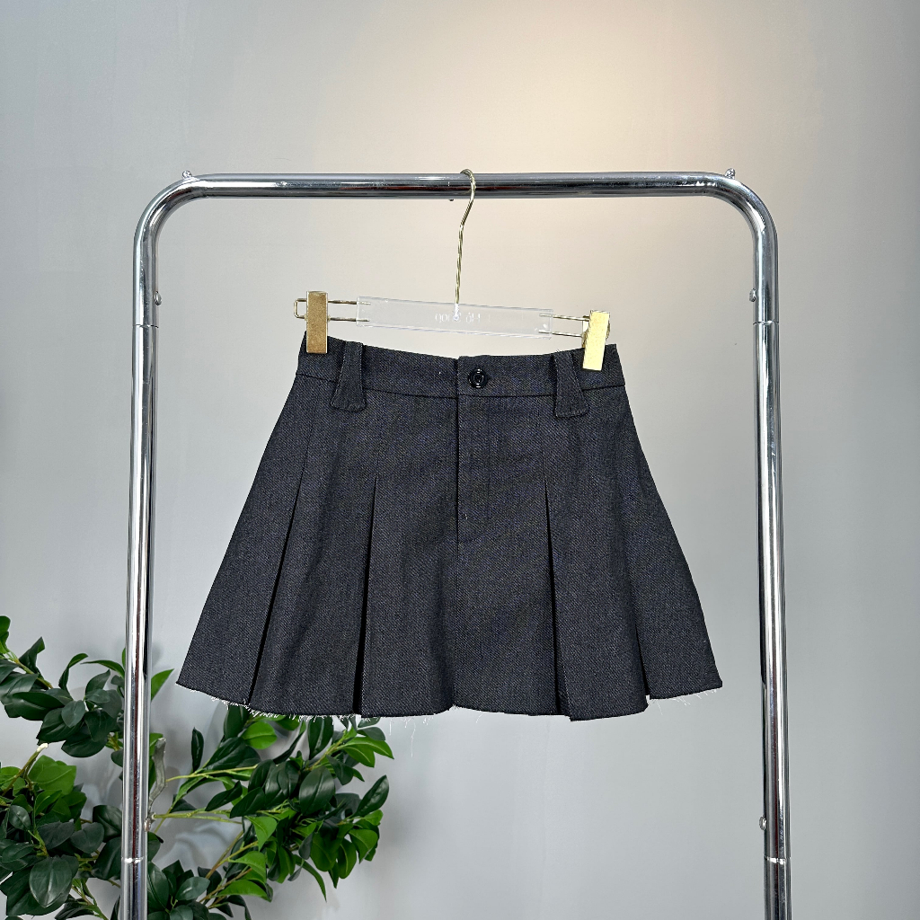 Chân Váy Jean Xếp Ly, Chân Váy Jeans Tennis Cạp Cao Có Lót Trong CV05