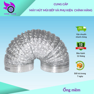 Ống mềm nhôm bạc hút mùi, ống thông gió bạc đường kính 100, 150, 200