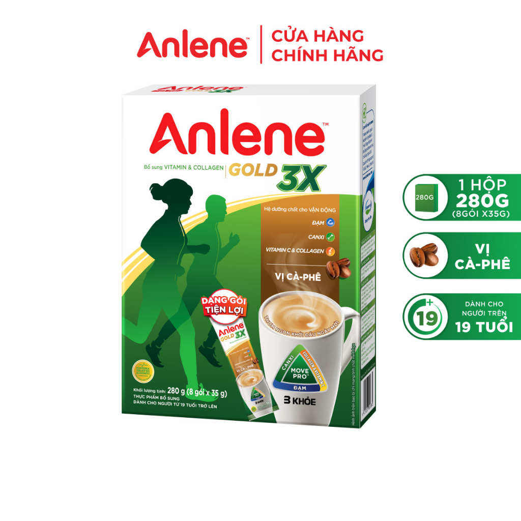 Sữa bột Anlene cà phê hộp 8x35g