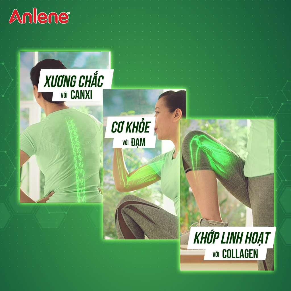 Combo 2 Sữa bột Anlene cà phê hộp 8x35g/hộp