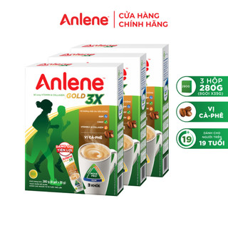 Combo 3 Sữa bột Anlene cà phê hộp 8x35g/hộp