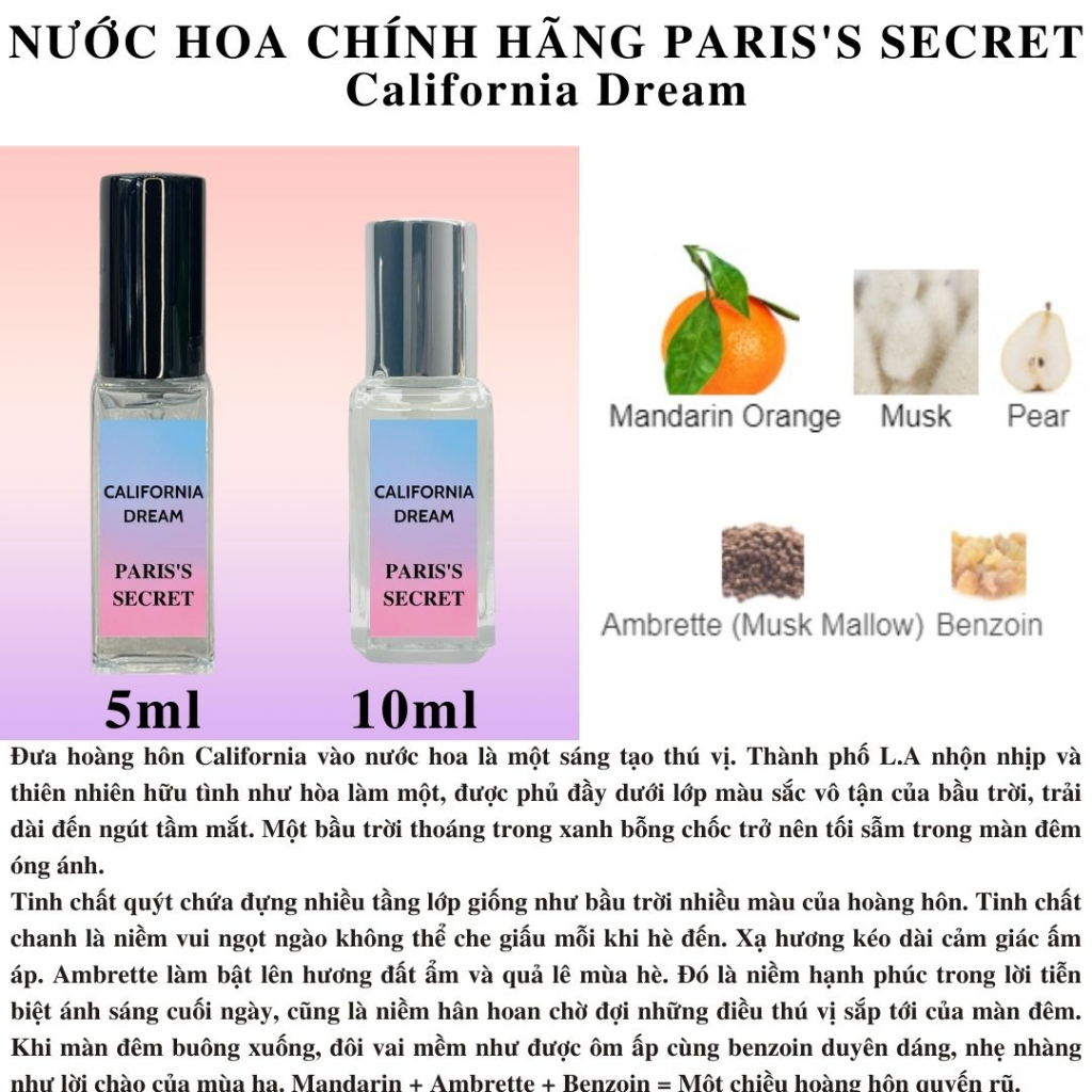 Nước hoa Niche - LV California Dream nhẹ nhàng, tinh tế và sang trọng