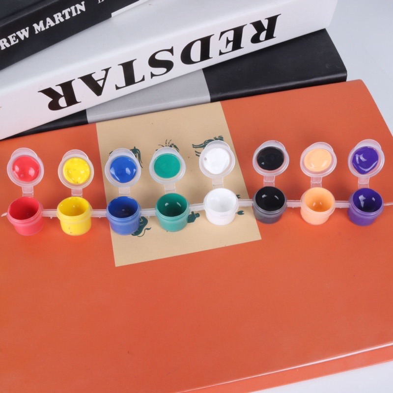 Vỉ màu nước 8 ô màu arylic TÔ MÀU GIẤY . Tô tượng