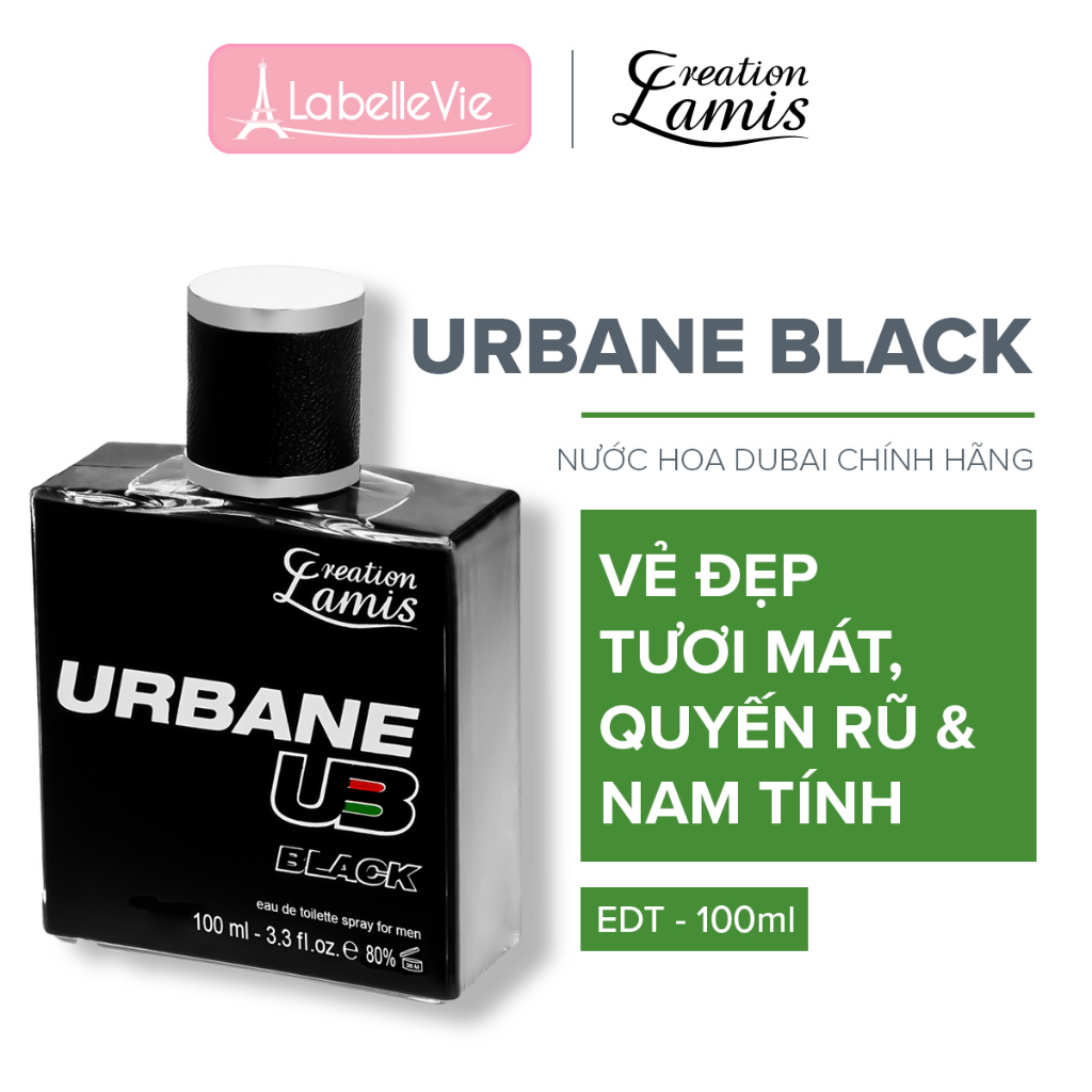 Nước hoa nam Dubai Creation Lamis Urban Black hương thơm tươi mát và nam tính 100ml