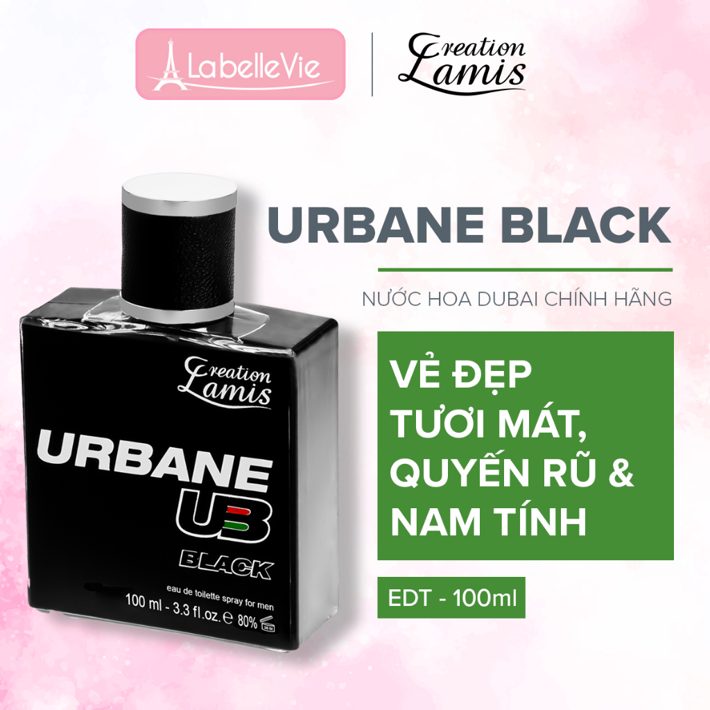 Nước hoa nam Dubai Creation Lamis Urban Black hương thơm tươi mát và nam tính 100ml